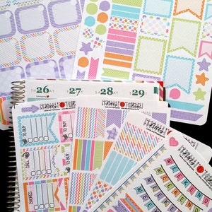 Organizing Stickers, Mega Bundle, Chevron Stripes and Dots, Pastel, Fits all common Planners, Kiss Cut, Organizing Stickers