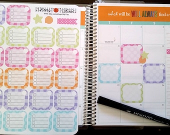 Monthly Box Stickers for Happy Planner/ Big Happy Planner/ Erin Condren, College Planner Stickers, School Stickers, Kiss Cut, Planning