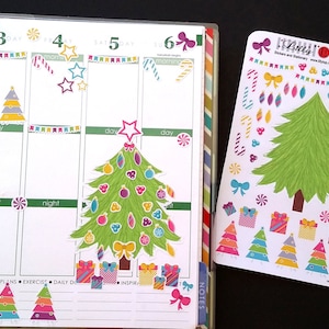 Christmas Stickers, Build a Tree,  Fits all common Planners, Kiss Cut, Organizing Stickers