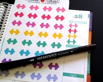 Dumbbell Stickers, Sport, Fits all common Planners, Kiss Cut, Organizing Stickers