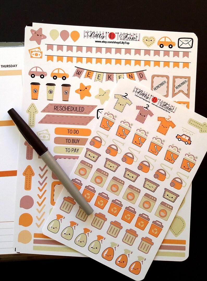 Cleaning Stickers,organizing Stickers, Set, October,kawaii Optional ...
