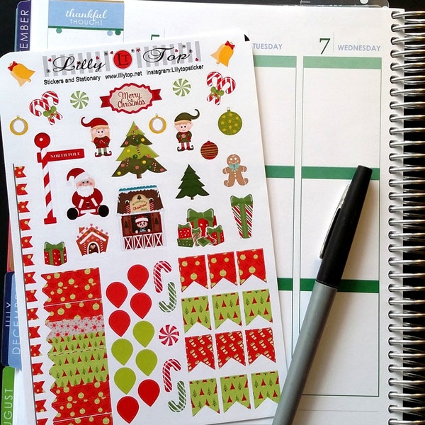 Kikki K, Christmas Stickers, Planner Stickers, Kiss Cut, Life Planner Stickers