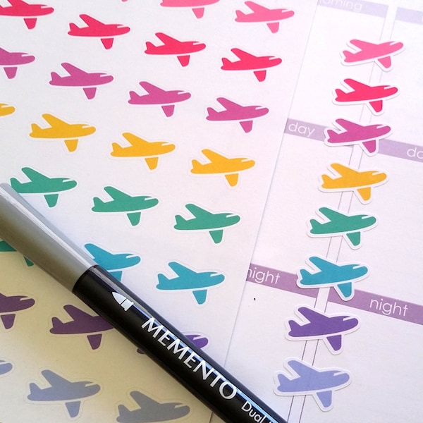 Airplane Stickers, Fits all common Planners, Kiss Cut, Organizing Stickers