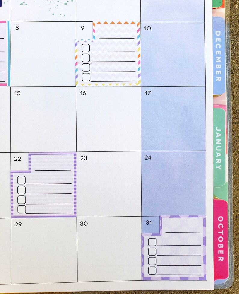 Monthly Boxes, Planner Stickers, Calendar Stickers, Fits All Common ...