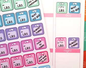Scale Stickers,LBS, Weighing, Fits all common Planners, Kiss Cut, Organizing Stickers