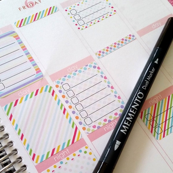 Planner Stickers, Full; Half and Header/Note Sticker, Fits all common Planners, Kiss Cut, Organizing Stickers