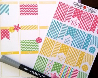 Organizing Stickers, Chevron Stripes and Dots, Fits all common Planners, Kiss Cut, Organizing Stickers