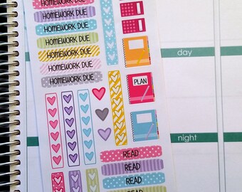 School, College, Organizing Stickers, Headers, Notebook, Planner Stickers, Fits all common Planners, Kiss Cut, Organizing Stickers
