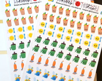 Chores, Cleaning-/Laundry/ Stickers, Kawaii Option,  Fits all common Planners, Kiss Cut, Organizing Stickers