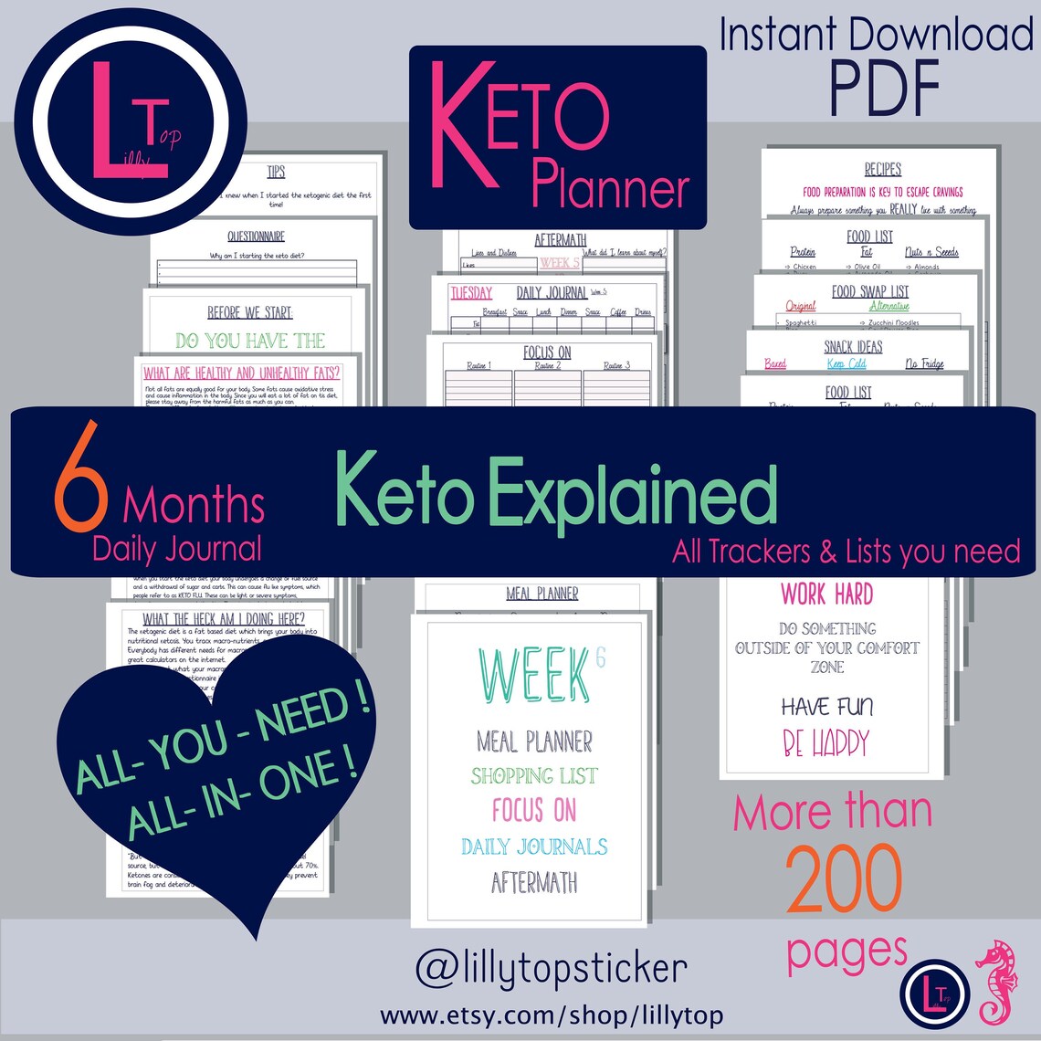KETO for Beginners Keto Planner Makro Tracker Keto | Etsy