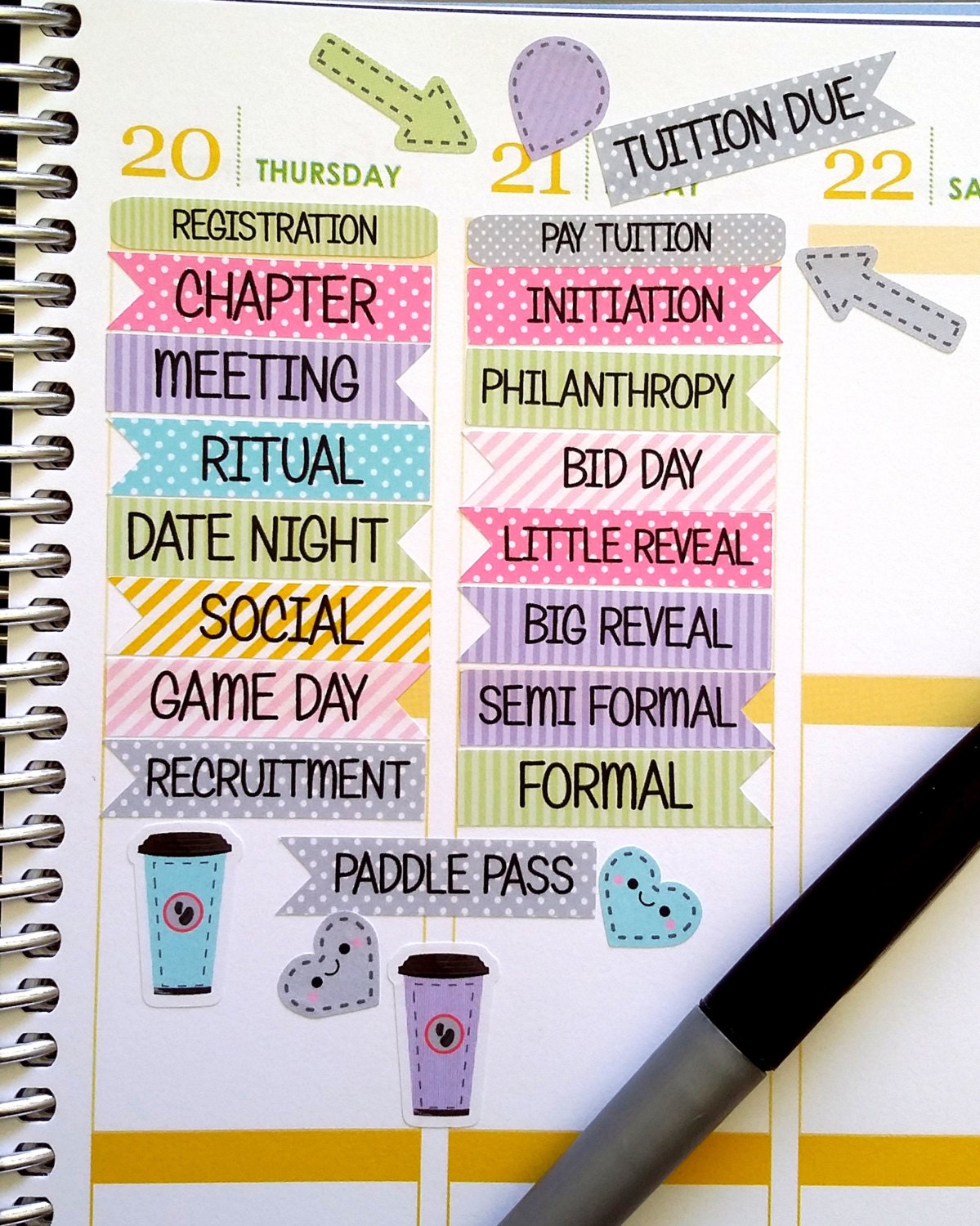 New Version, Sorority, College Stickers,School Stickers, Stripes and …