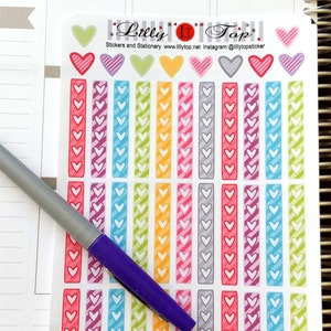 Heart Check Marks, Full Box, Fits all common Planners, Kiss Cut, Organizing Stickers