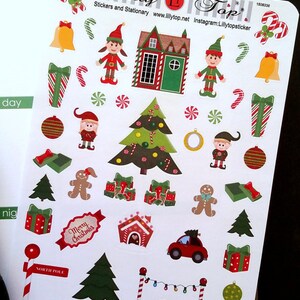 Christmas Stickers, Fits all common Planners, Kiss Cut, Organizing Stickers