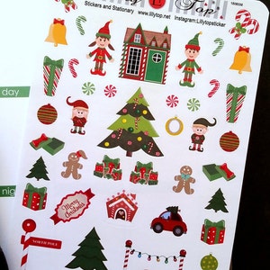 Christmas Stickers, Fits all common Planners, Kiss Cut, Organizing Stickers