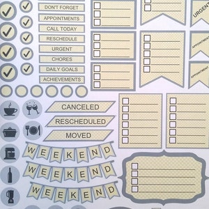 65, Planner Stickers, Calendar Stickers, Fits all common Planners, Kiss Cut, Organizing Stickers