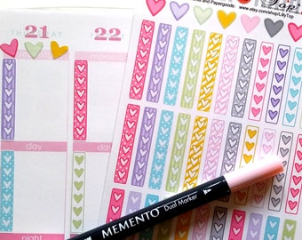 Heart Check Marks, Full Box, Fits all common Planners, Kiss Cut, Organizing Stickers