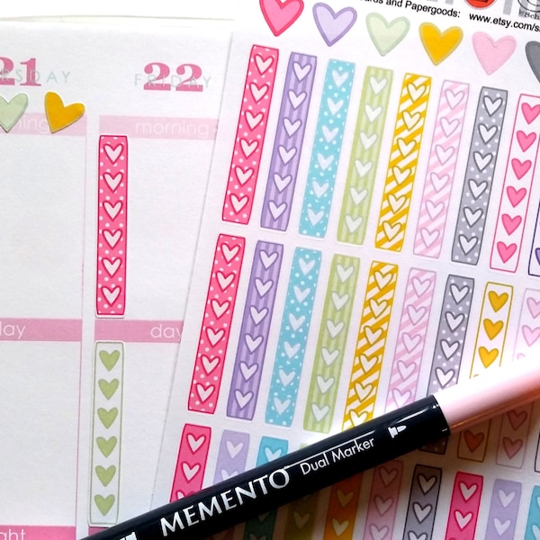 Heart Check Marks, Full Box, Fits all common Planners, Kiss Cut, Organizing Stickers