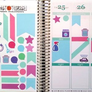 Organizing and Cleaning Stickers, Fits all common Planners, Kiss Cut, Organizing Stickers