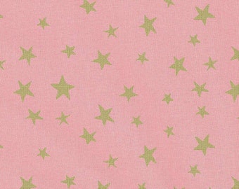 18,90 EUR/m Westfalenstoffe rosa mit goldenen Sternen, Capri 010507381 Webware Baumwolle