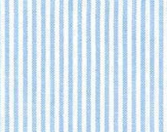 20 EUR/meter 44 cm REST Westfalenstoffe Vichy stripes light blue-white 0.5 m woven cotton