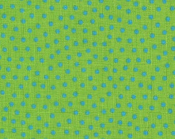 44 cm REST reduced 18 EUR/meter Westfalenstoffe light green small dots turquoise Young line woven cotton