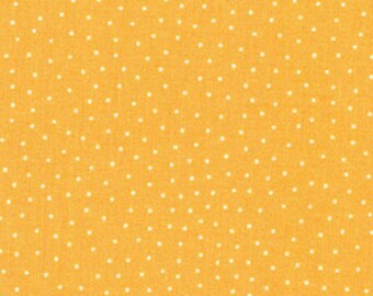 17 EUR/meter 20 cm REST Reduced Westfalenstoffe Capri 010506322, yellow small white dots, cotton woven fabric