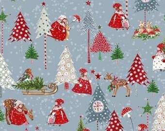 22 cm EUR/meter 44 cm REST acufactum fabric Kerstin Heß, winter children, woven cotton. Children's fabric Christmas