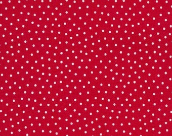 18,90 EUR/mètre Westfalenstoffe rouge petits points blancs Capri coton tissé