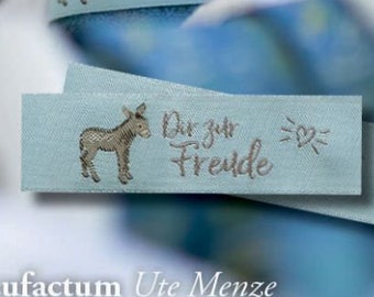 0,70 EUR pro Stück / 5 Stück Webetiketten von acufactum  Esel - Dir zur Freude, Daniela Drescher, 2 x 7 cm