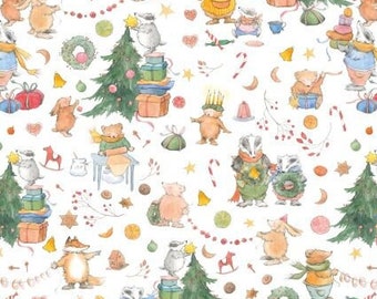 23.90 EUR/meter acufactum fabric Sophia Drescher Advent joy, woven cotton. Children's fabric Christmas