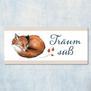5 Stück Webetiketten von acufactum Träum süß Fuchs, Daniela Drescher, 2 x 4,5cm Bild 1