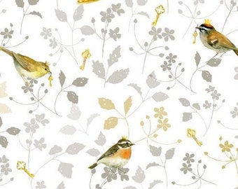 acufactum tissu oiseaux princes, coton tissé