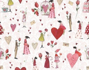 acufactum fabric love by Silke Leffler, woven cotton