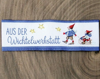 0,70 EUR pro Stück / 5 Stück Webetiketten von acufactum , Aus der Wichtelwerkstatt, Daniela Drescher, 2cm  x 6,5 cm