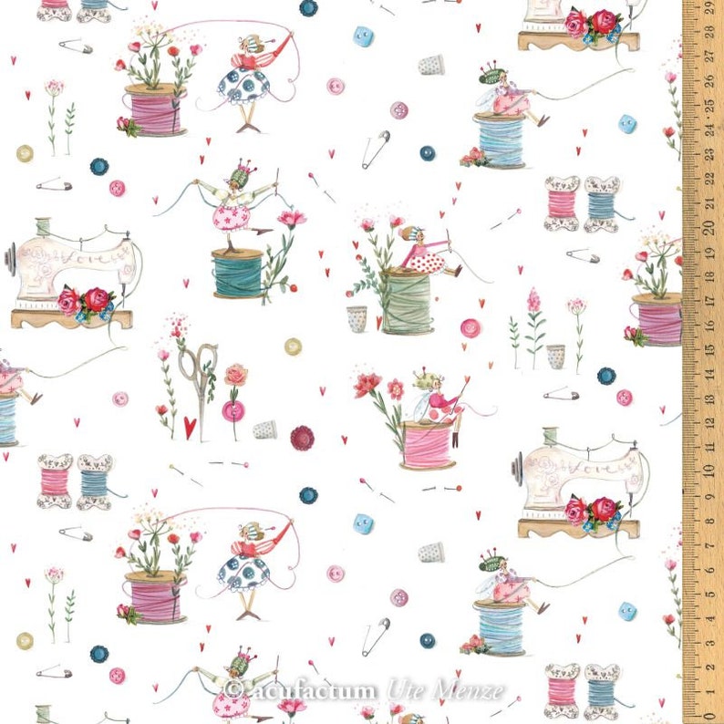 23,80 EUR/mètre tissu acufactum jeu de fils de Silke Leffler, coton tissé image 1