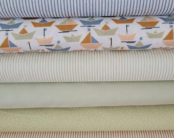 Fabric bundle 6 x 25 cm x 47 cm Westfalenstoffe Fehmarn Light for smaller sewing projects, patchwork, doll clothes, appliqués, bunting