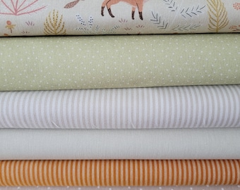 Fabric bundle 6 x 25 cm x 47 cm, Westfalenstoffe, acufactum, for small sewing projects, doll clothes, appliqués, bunting, patchwork