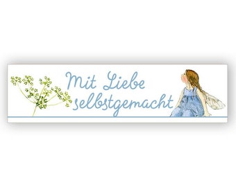 0,70 EUR pro Stück / 5 Stück Webetiketten von acufactum  Mit Liebe selbstgemacht Daniela Drescher, 2 x 8 cm