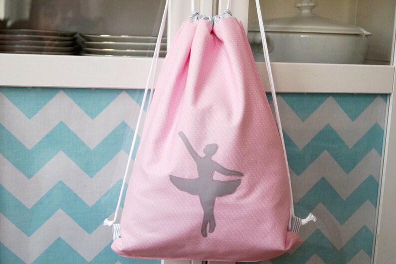 Gym bag for children, ballerina, ballet, lined sports bag, backpack customizable with name image 1