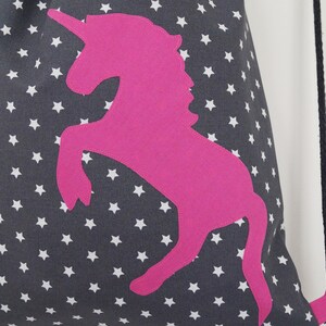 Gym bag unicorn, backpack for children, lined, customizable with name image 3