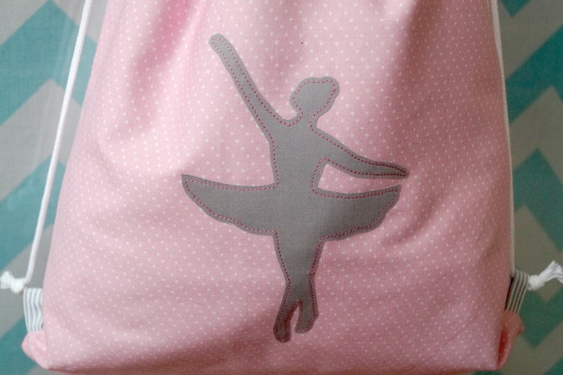 Gym bag for children, ballerina, ballet, lined sports bag, backpack customizable with name image 2