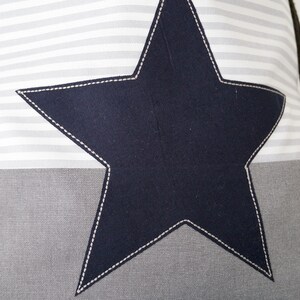 Gym bag, backpack, sports bag for women, lined gray star dark blue image 2