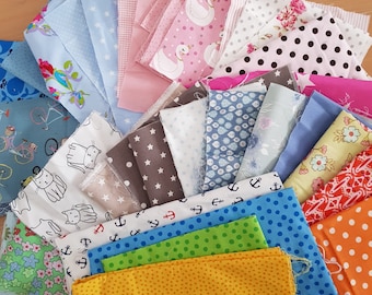 450g (22.22 Eur/kg) fabric scraps surprise package for small sewing projects, doll clothes, appliqués, 100% cotton, woven fabric, patchwork