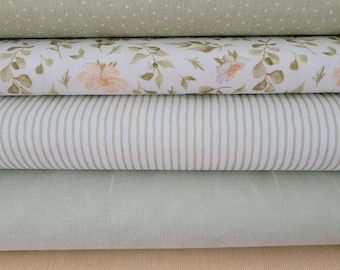 Fabric bundle 5 x 25 cm x 47 cm, Westfalenstoffe Texel series, for small sewing projects, doll clothes, appliqués, bunting, patchwork fabric
