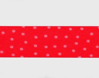 1,60 EUR/m Schrägband rot mit rosa Punkten Westfalen