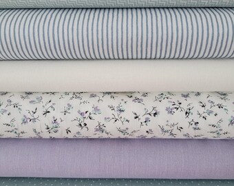 Fabric bundle 6 x 25 cm x 47 cm Westfalenstoffe Lavender Blue for small sewing projects, doll clothes, appliqués, bunting fabric