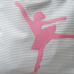 Gym bag for children gray pink, ballerina, ballet, backpack customizable with name, lined image 2