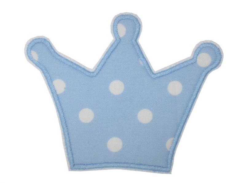 große Krone Aufnäher, Applikation für Kinder, Aufnäher Patch, blau afbeelding 1