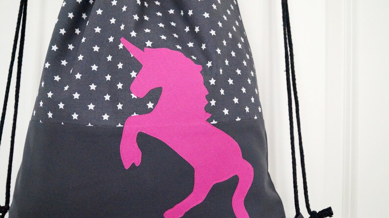 Turnbeutel Einhorn, Unicorn, Rucksack Damen, gefüttert, Sportbeutel Bild 2