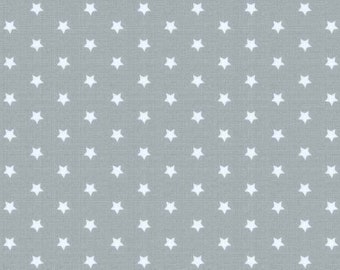 18.90 EUR/meter Westphalia fabrics gray white stars 0.5 m Lyon, woven cotton
